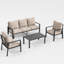 Ensemble de conversation d'extérieur en aluminium pour 5 personnes avec table basse-1207450016-1207450020