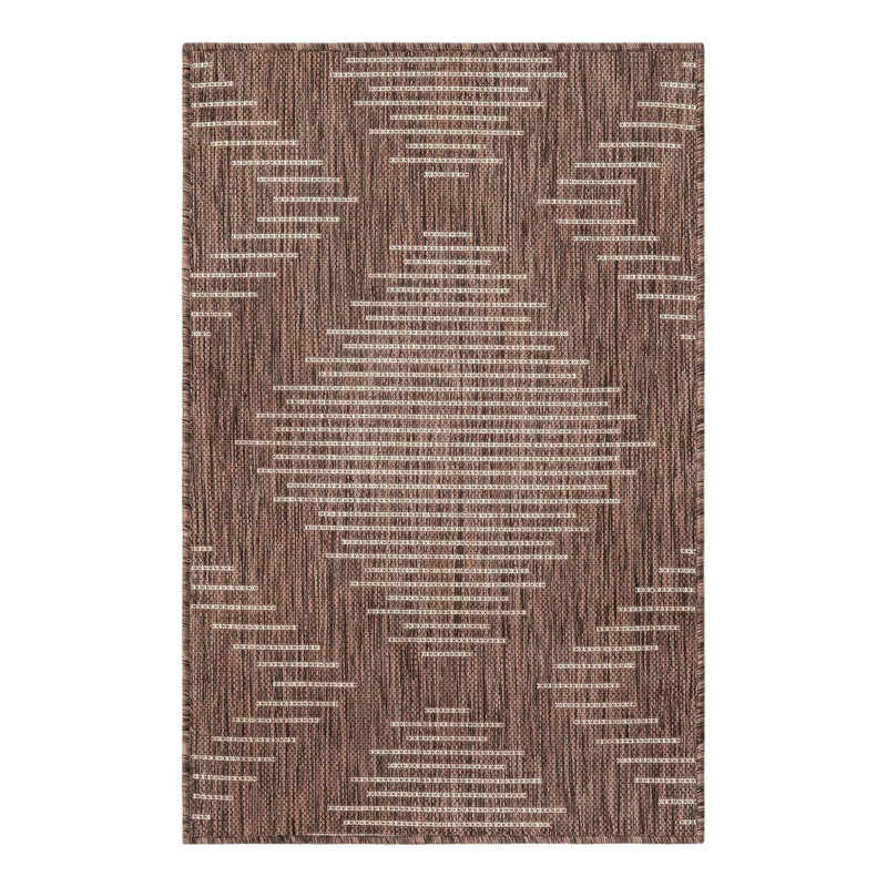 Tapis intérieur / extérieur en polypropylène tissé à la machine Everyn, Rectangle 2 pi x 3 pi 1 po