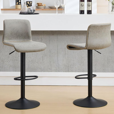 Ensemble de tabourets de bar, tabourets de bar à hauteur de comptoir avec dossier, tabourets de bar réglables de 24 à 32 po, tabourets de bar en similicuir pour îlot de cuisine