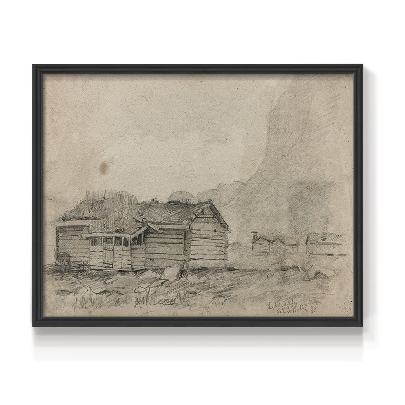 Œuvre de croquis rétro - LV III - Reproduction encadrée - Restickable, H 8 po x l 10 po, Noir