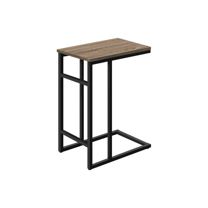 Table d'appoint, en forme de C, bout, côté, collation, salon, chambre à coucher, métal stratifié, contemporain, moderne, Gris