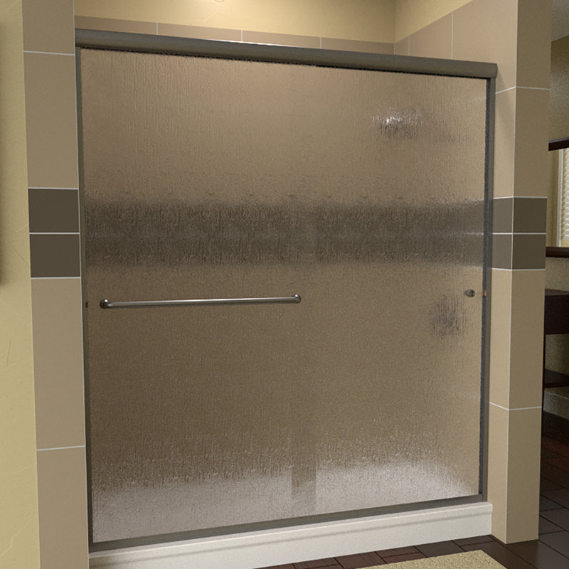 Porte de douche sans cadre Leser l 48 "x H 70,38" Leser, Left Opening, Nickel brossé