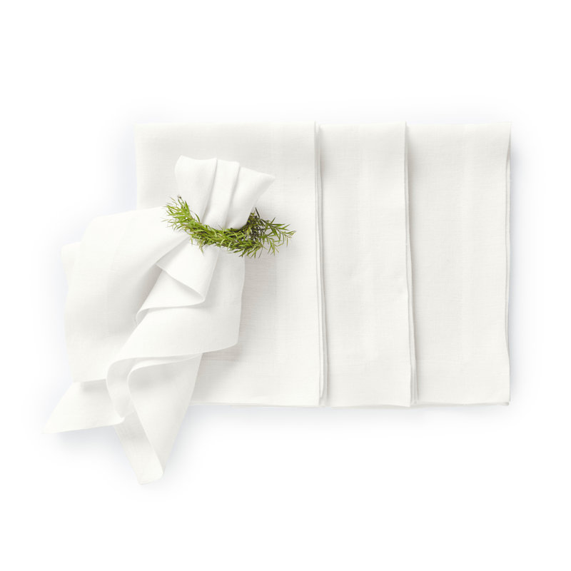 Sonoma - 100% Pure Linen Dinner Napkins (Prewashed), White