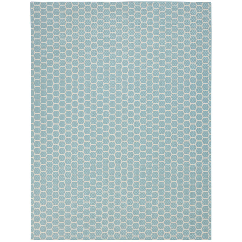 Tapis intérieur / extérieur géométrique réversible Kyee, Rectangle de 10 pi x 14 pi