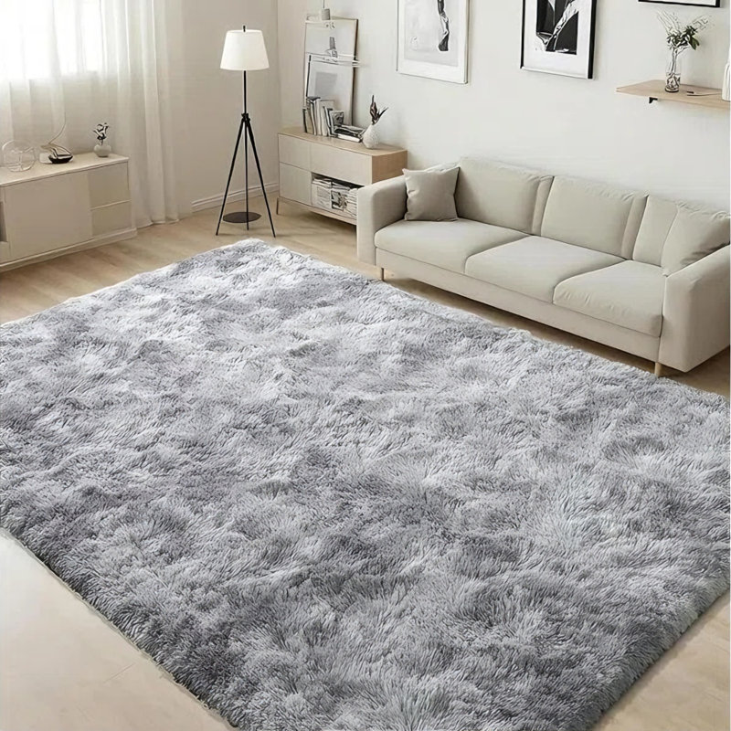 Caleta Machine Tufted Polyester Rug, Rectangle 245 x 305 cm, Tie-dyed grey