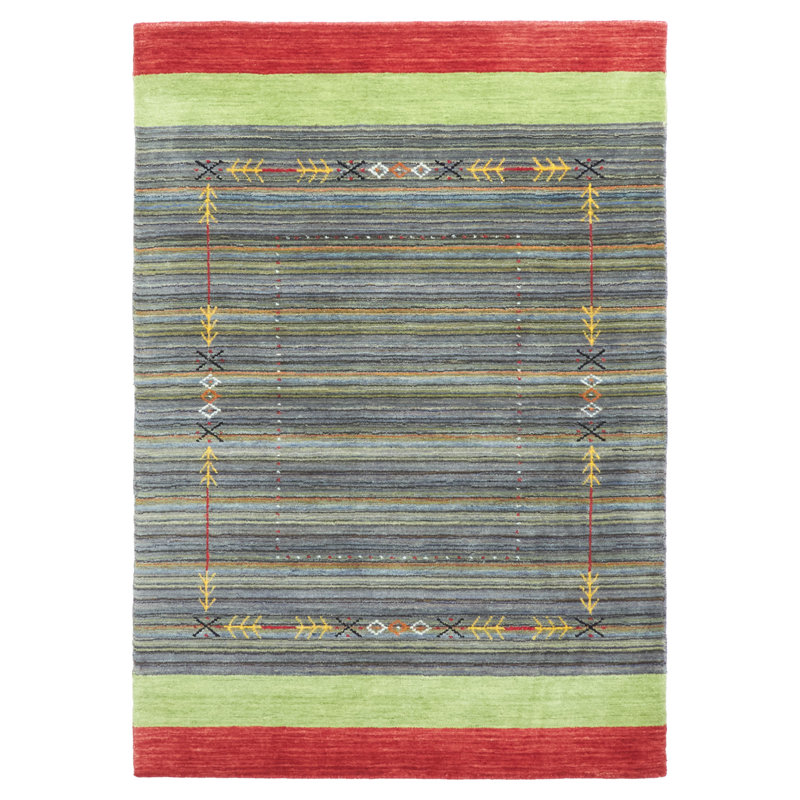 Tapis gris Kashkuli Gabbeh 3 pi 11 po x 5 pi 7 po