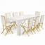 Ensemble de table de salle à manger moderne 70,8 pouces avec chaises en similicuir à cadre doré-133044717-133044720