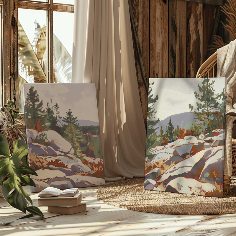 «Rocky Mountain View», ensemble de 2, reproduction sur toile, Toile tendue, H 48 po x l 32 po x P 1,25 po