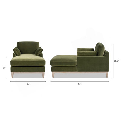 Chaise longue de style ferme moderne, vert olive