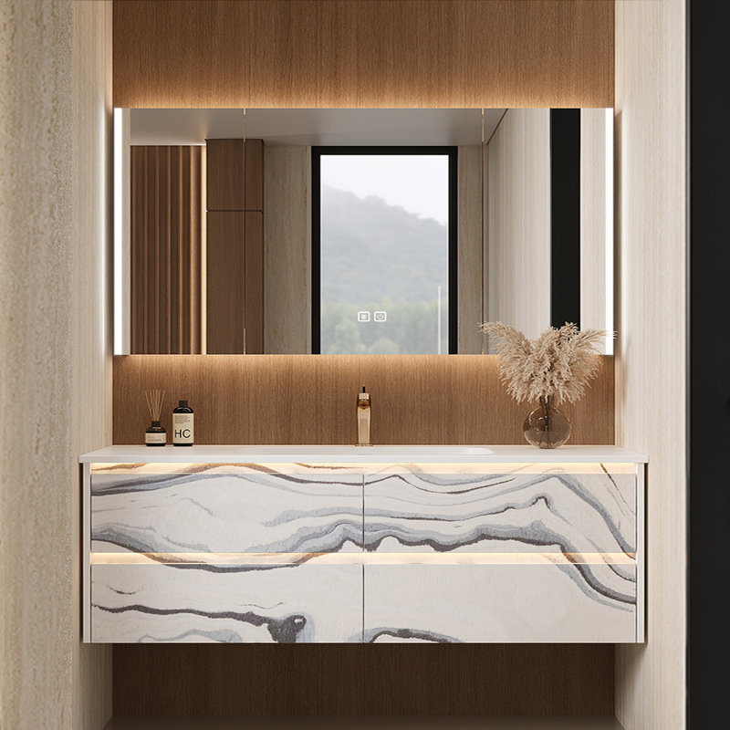 Armoire de salle de bain simple et moderne, 55"