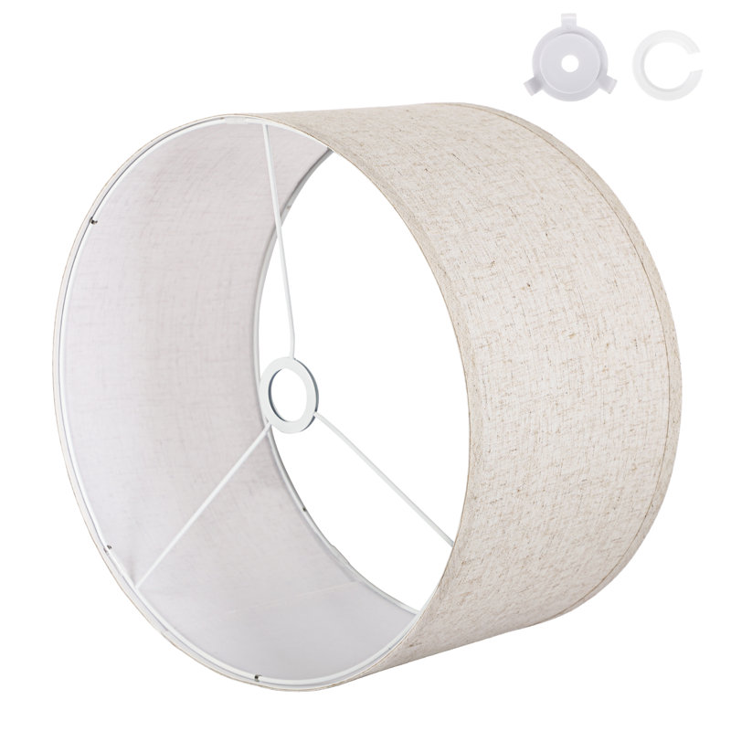 9'' H Linen Drum Pendant Shade, 9" H x 11" W x 11" D, Clear