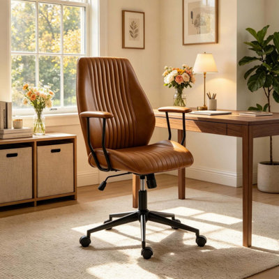Fauteuil de bureau confortable, fauteuil de direction, fauteuil pivotant réglable en hauteur, fauteuil de bureau