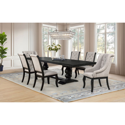 Kinzler Tan / Distressed Noir 7-Piece Dining Set