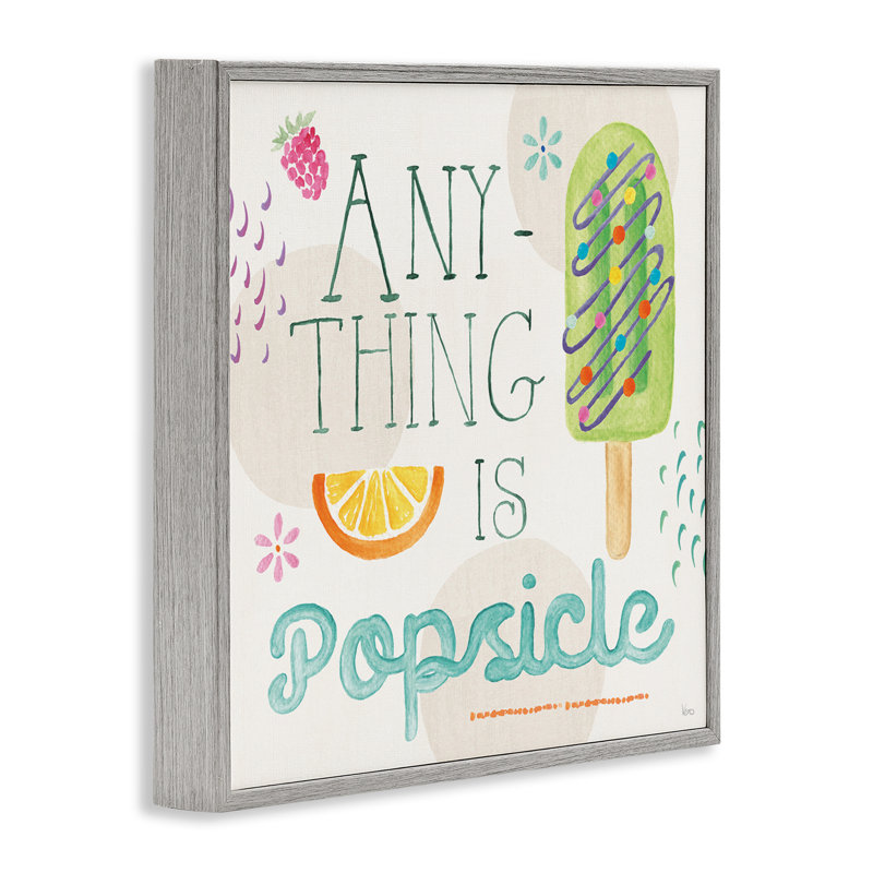 Tout ce qui est popsicule, estampe numérique encadrée par Véronique Charron, H 17 po x l 17 po, Estampe numérique Farmhouse