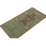 Distressed Homage Hand Knotted Wool Animal Print Area Rug