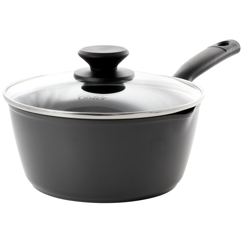 2.6 Quart Aluminum Nonstick Saucepan in Black