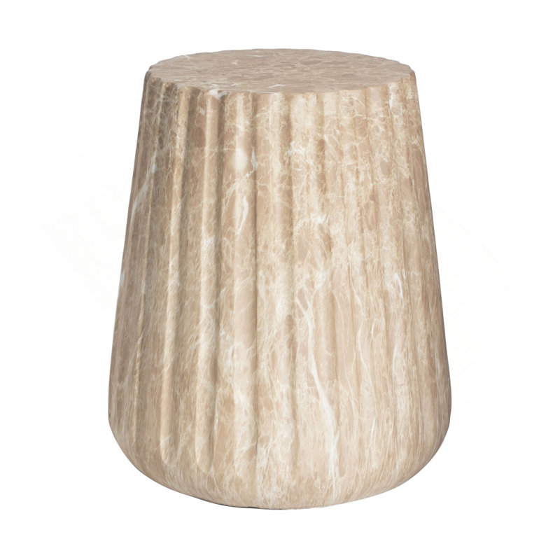 Outdoor Cleme Carved Side Table, Gold