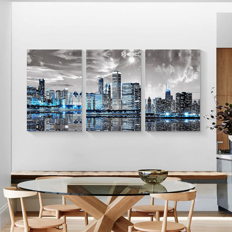 3 Piece Wrapped Canvas Print, 40 cm H x 30 cm W