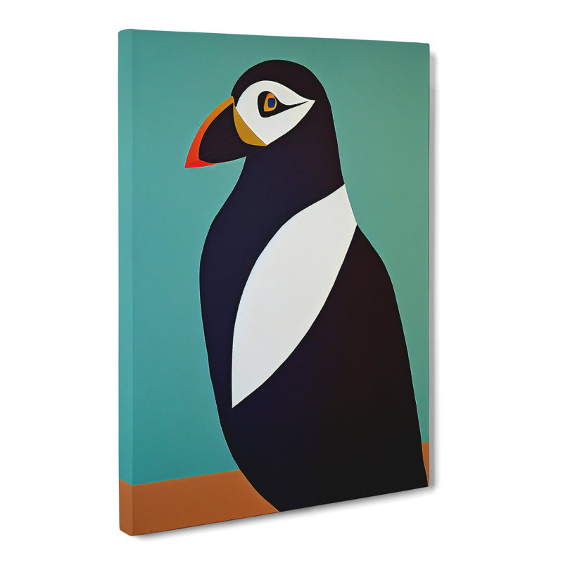 Ashim Puffin Abstract - Wrapped Canvas Print, 50cm H x 35cm W