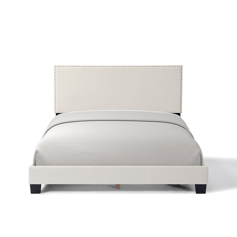 Luma Linen Upholstered Platform Bed, Beige