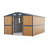 10X12 FT Outdoor Steel Storage Shed With Lockable Doors, 2 Windows, Garden Shed Ideal For Backyard, Patio Storage,Chicken Coop(Wood Panels & Frame Floor Not Included)
