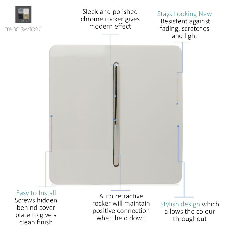 Wall Mounted Light Switch, Gloss White