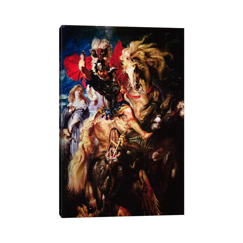 St. George And The Dragon by Peter Paul Rubens - Wrapped Canvas Print, 101.6 cm H x 66.04 cm W x 1.91 cm D