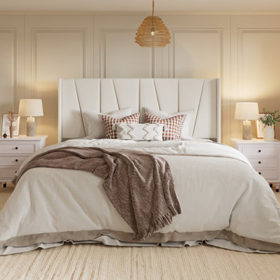 Canuto Upholstered Platform Bed with Wingback Headboard