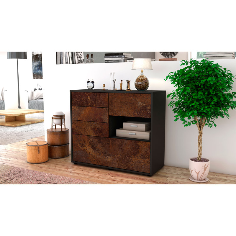 Pulaski 92cm Sideboard, Anthracite/Rust