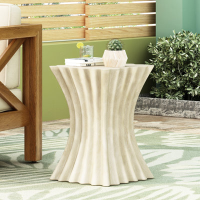 Side Table, Wave-shaped, Antique Brown Color, Water , No Assembly Required, 22.71in H, 16.55in L, 15.85in W, Holds Various Items, Multi, 200lbs Capacity Magnesium Oxide Table With Finish, Wavy