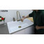 Évier de cuisine en cascade 33 po x L 22 po, évier de cuisine à simple cuve en quartz avec robinet rétractable, grille d'évier, planche à découper et passoire-106633139-106633144