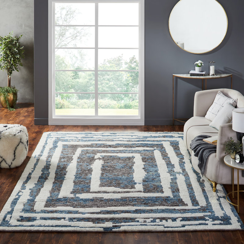 Wool Area Rug, Rectangle 5'6" x 8'6"