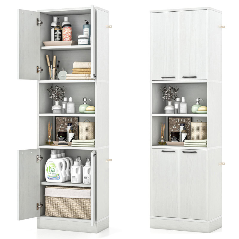 190cm Kitchen Pantry, White