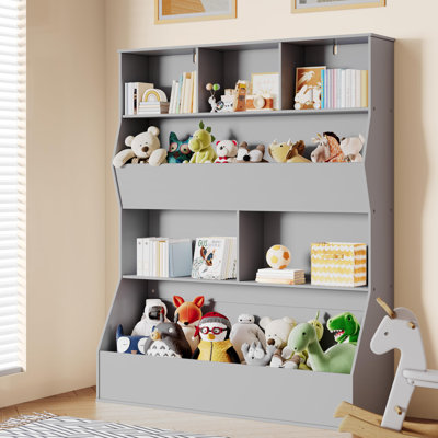 Kempton Kids Bookshelf, 4 Tier Toy Storage Cabinet, Kids Toy Organizer by Latitude Run