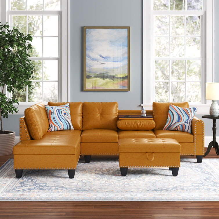 Urban 3 Piece L-Shaped Sectional, Sofa With Chaise