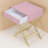 Coleen Modern End Table With Drawer - Pink & Gold Finish, Sturdy Chrome Base, Compact Side Table For Living Room, Bedroom, Small Spaces