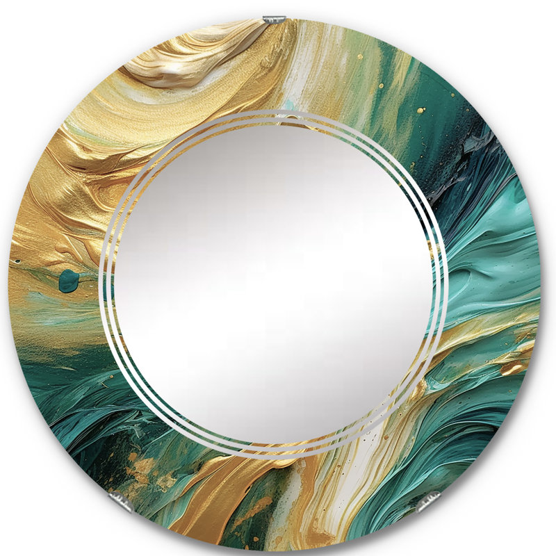 Kohaku - Miroir mural moderne rond, 24 po x 24 po