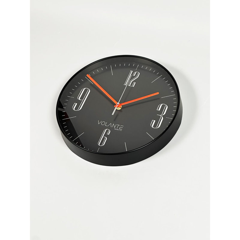 Ampelio Wall Clock, Black/Red