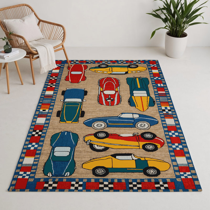 Tapis intérieur et extérieur beige Transport, Rectangle 5 pi x 7 pi