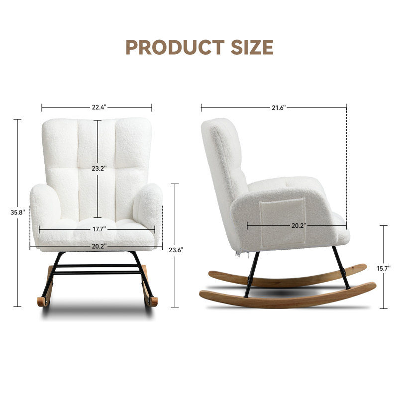 Ardelia Rocking Chair, White
