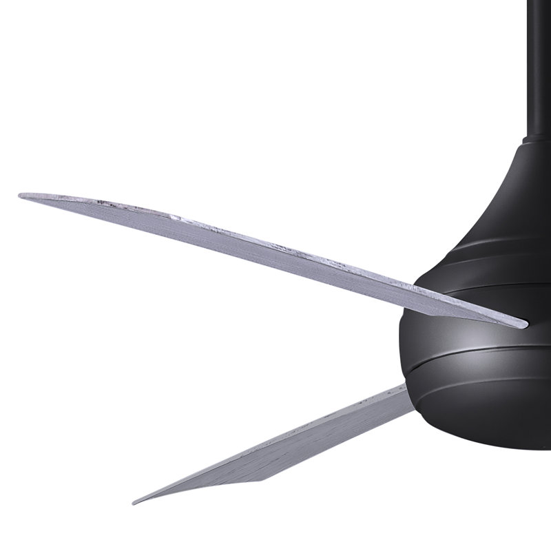 Donaire LED Outdoor Downrod Ceiling Fan, Matte Black, Barn Wood Tone
