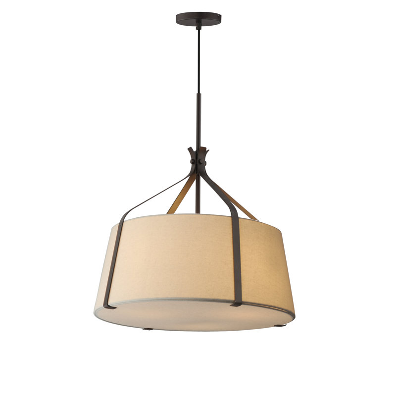 Luminaire suspendu Bandera, Bronze foncé, H 24,75 po x l 20,75 po x P 20,75 po, Trois lumières