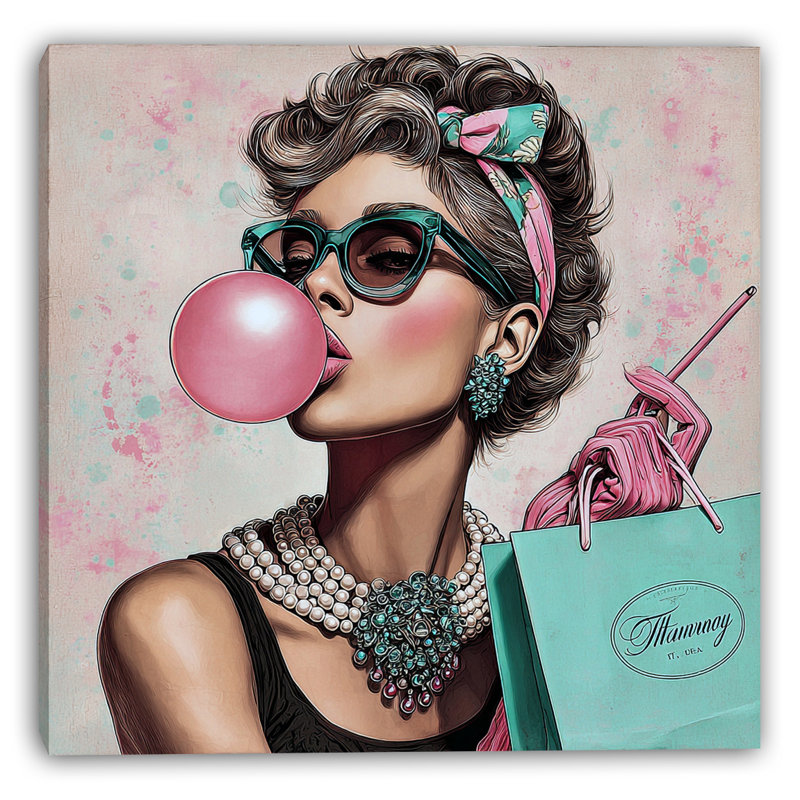 «Bubble Boutique», art mural sur toile tendue, H 40 po x l 40 po