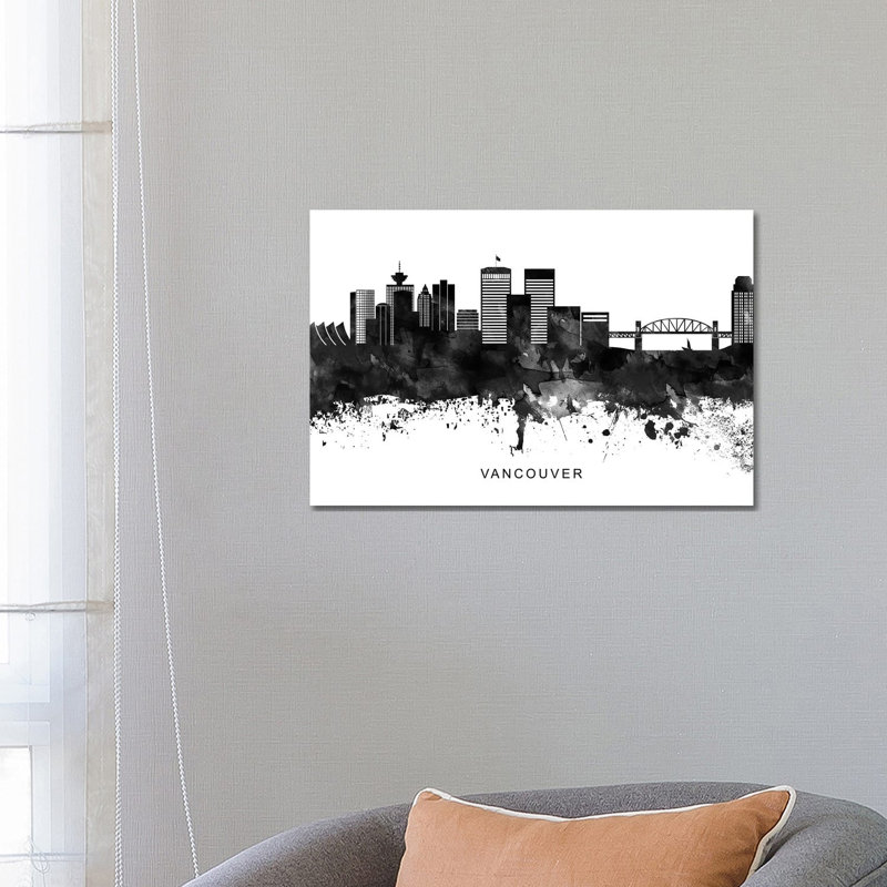 Vancouver Skyline 1 Piece Wrapped Canvas Painting, 45.72cm H x 45.72cm W x 1.905cm D
