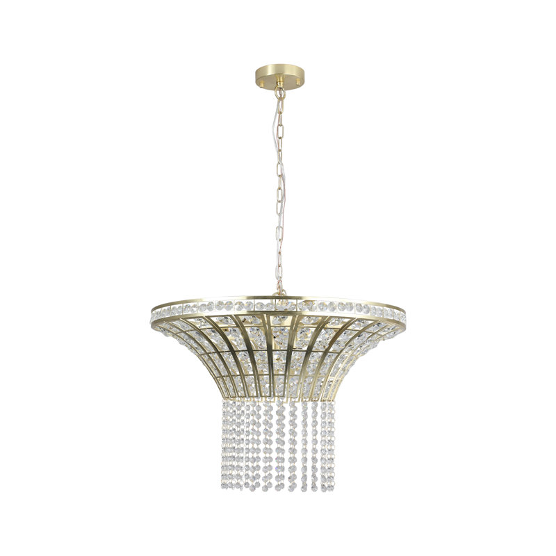Lustre en cascade de cristal 23,6 po avec chaîne réglable Oakley (ampoule non incluse)