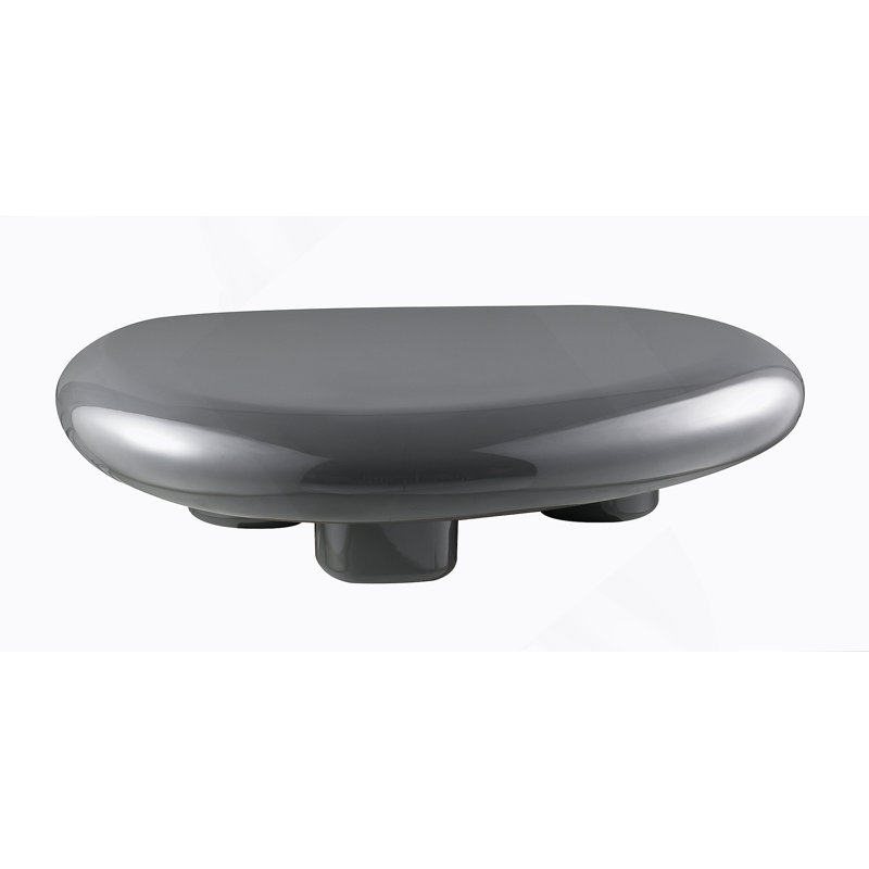Table basse grise ultrabrillante