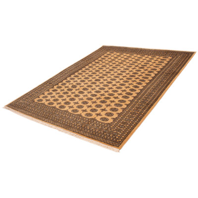 One-of-a-kind Hand Knotted Bokhara Beige Wool Rug 9'3" x 12'1"