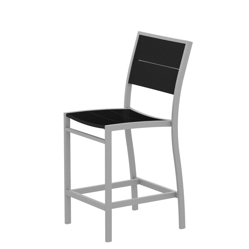 Chaise d'appoint POLYWOOD Surf City, Argent texturé / Noir anthracite