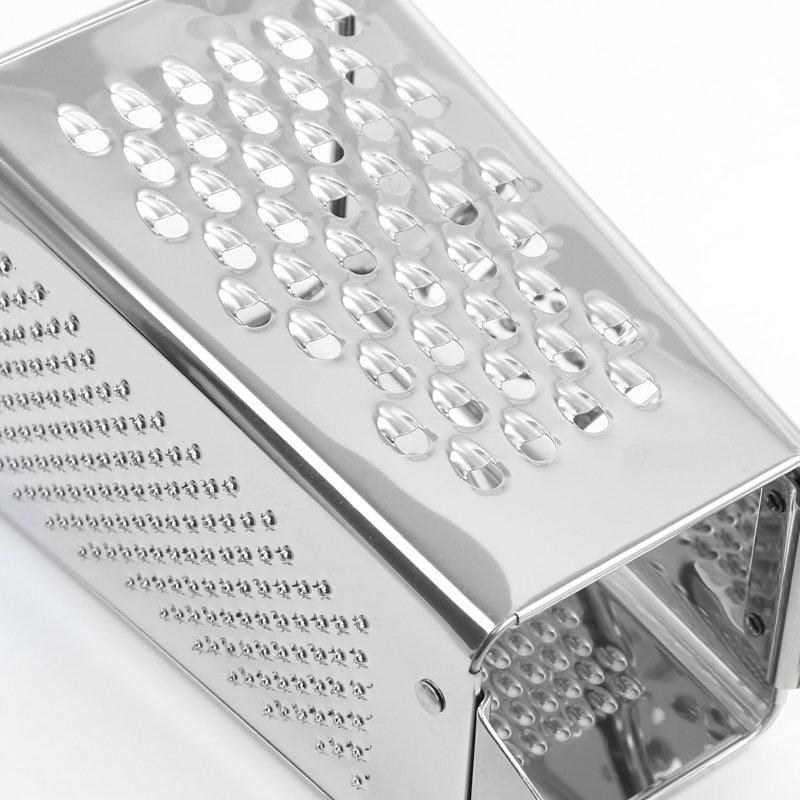 Stainless Steel 4-Sided Box Grater with Non-Slip Base