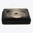 19"X12" White & Black Semi-Recessed Ceramic Bathroom Sink - Countertop Vessel Design
